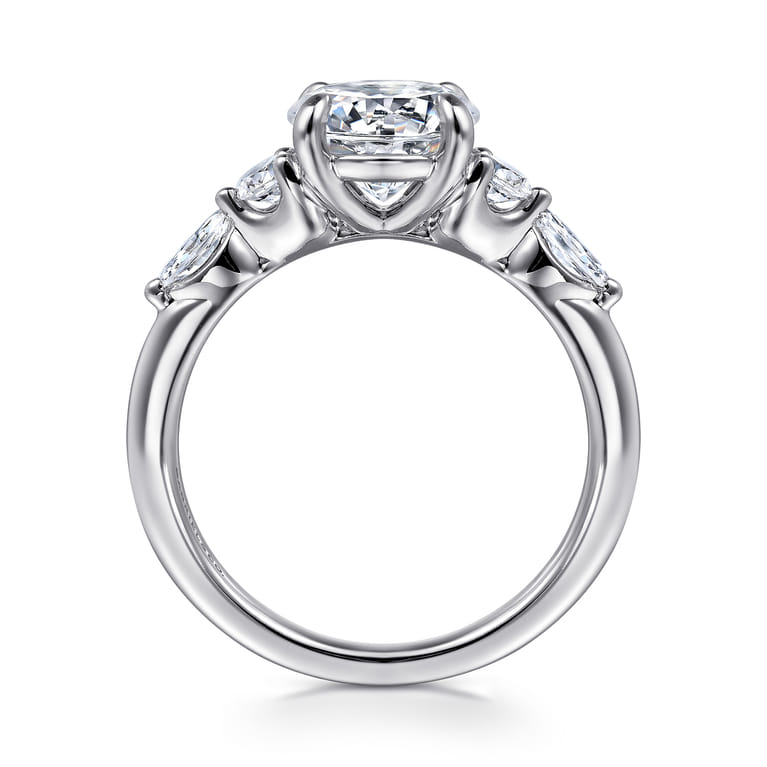 Cian - 14K White Gold Round Five Stone Diamond Engagement Ring - 0.34 ct - Shot 2