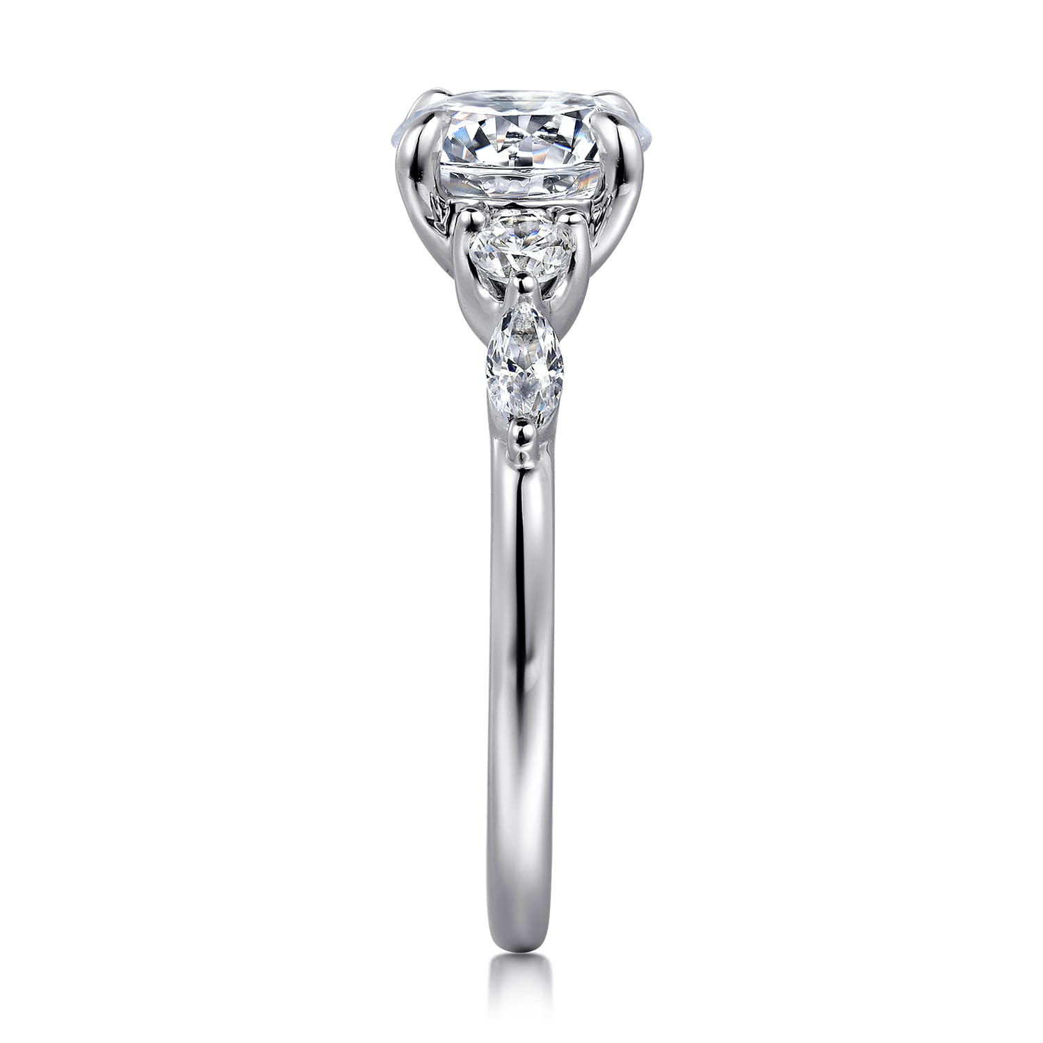 Cian - 14K White Gold Round Five Stone Diamond Engagement Ring - 0.34 ct - Shot 5
