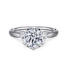 Blaise - 14K White Gold Round Three Stone Diamond Engagement Ring - 0.08 ct