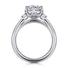 Blaise - 14K White Gold Round Three Stone Diamond Engagement Ring - 0.08 ct
