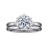 Blaise - 14K White Gold Round Three Stone Diamond Engagement Ring - 0.08 ct