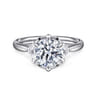 Blaise - 14K White Gold Round Three Stone Diamond Engagement Ring - 0.08 ct