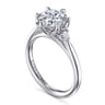 Blaise - 14K White Gold Round Three Stone Diamond Engagement Ring - 0.08 ct