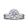Blaise - 14K White Gold Round Three Stone Diamond Engagement Ring - 0.08 ct