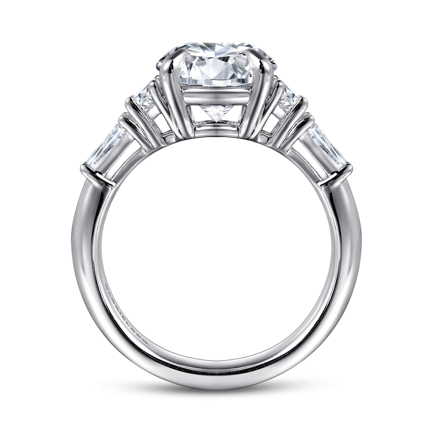 Arielle - 14K White Gold Round Five Stone Diamond Engagement Ring - 0.8 ct - Shot 2