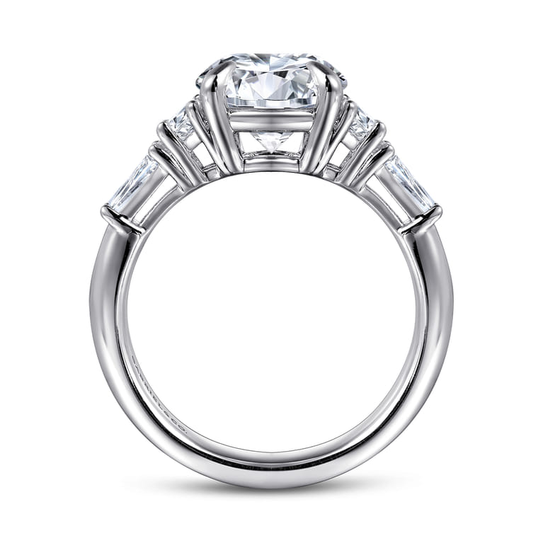 Arielle - 14K White Gold Round Five Stone Diamond Engagement Ring - 0.8 ct - Shot 2
