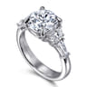 Arielle - 14K White Gold Round Five Stone Diamond Engagement Ring - 0.8 ct