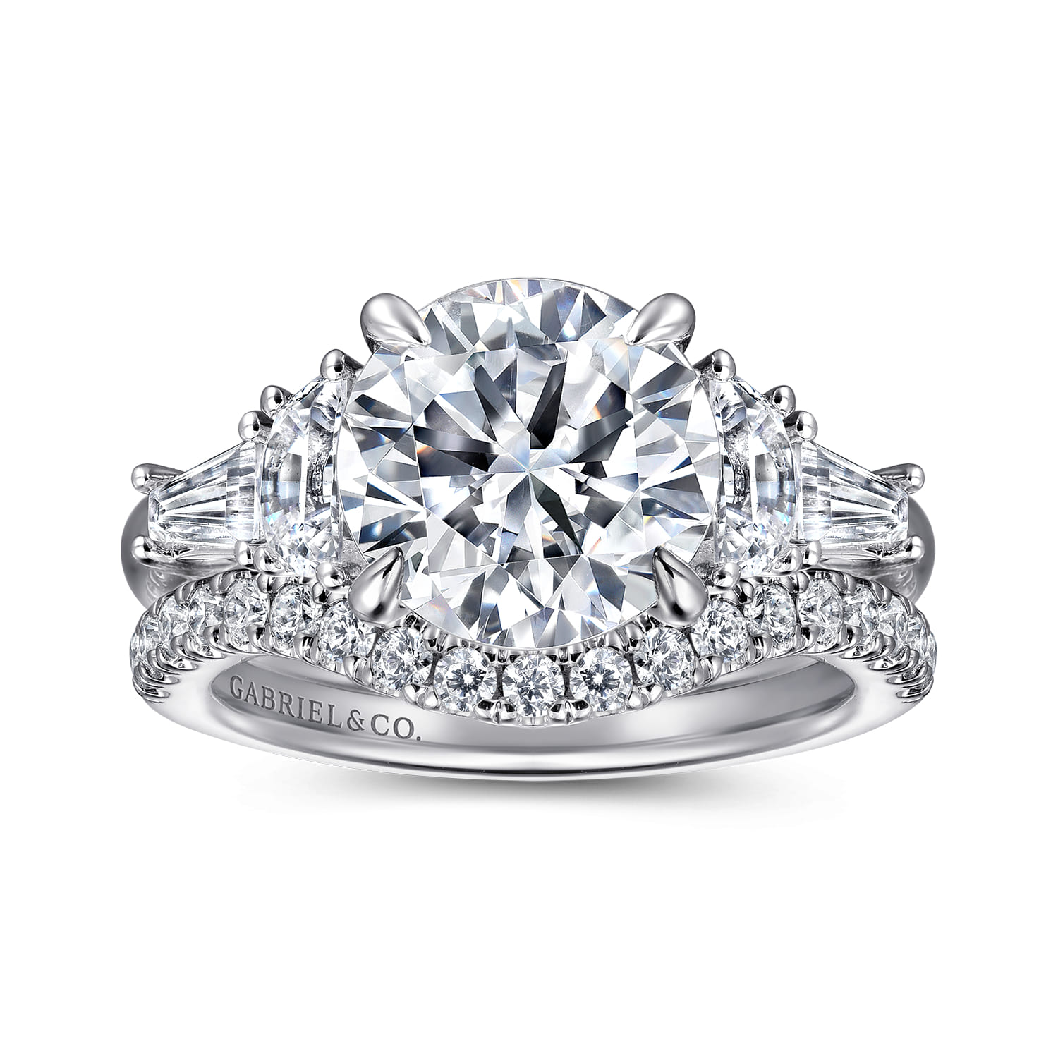 Arielle - 14K White Gold Round Five Stone Diamond Engagement Ring - 0.8 ct - Shot 4