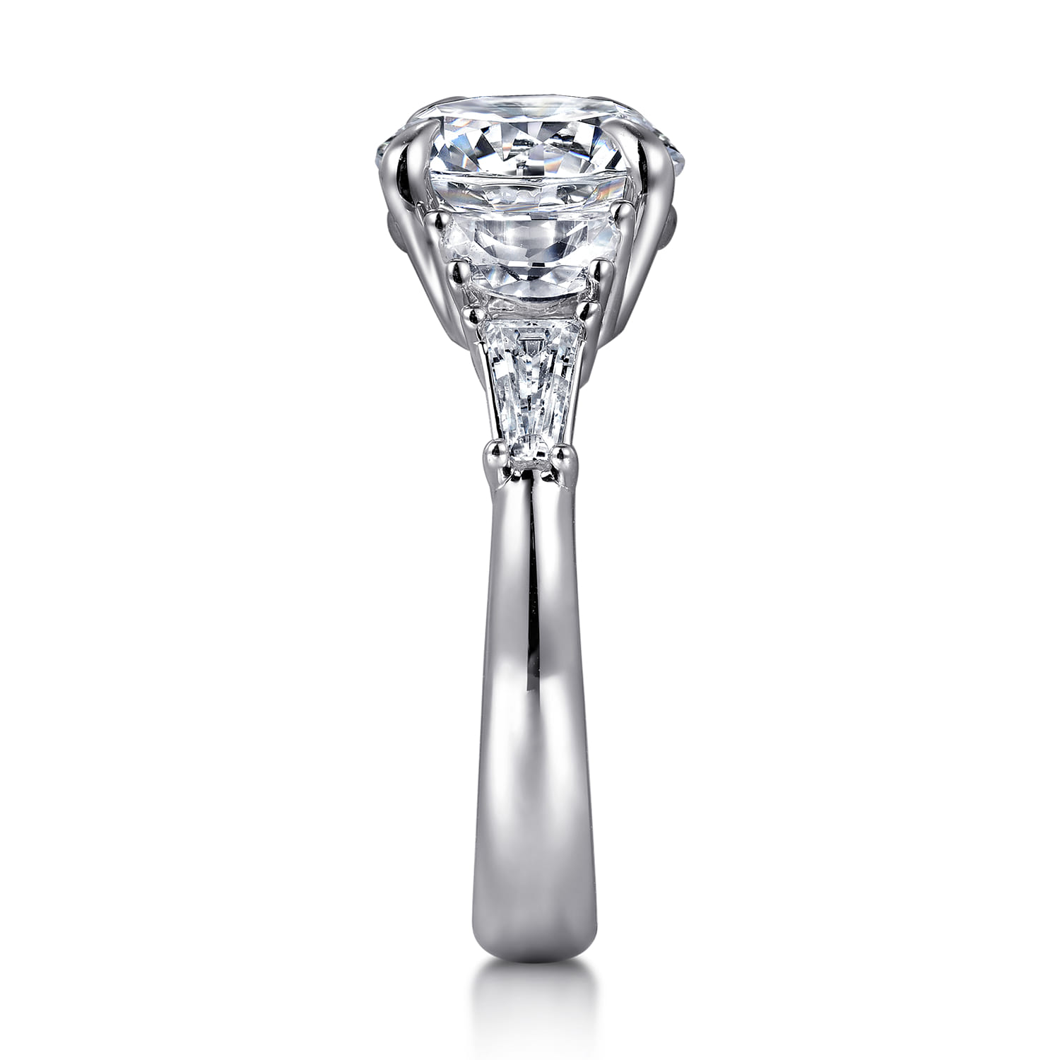 Arielle - 14K White Gold Round Five Stone Diamond Engagement Ring - 0.8 ct - Shot 5