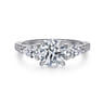 Renay - 14K White Gold Round Three Stone Diamond Engagement Ring - 0.75 ct