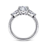 Renay - 14K White Gold Round Three Stone Diamond Engagement Ring - 0.75 ct