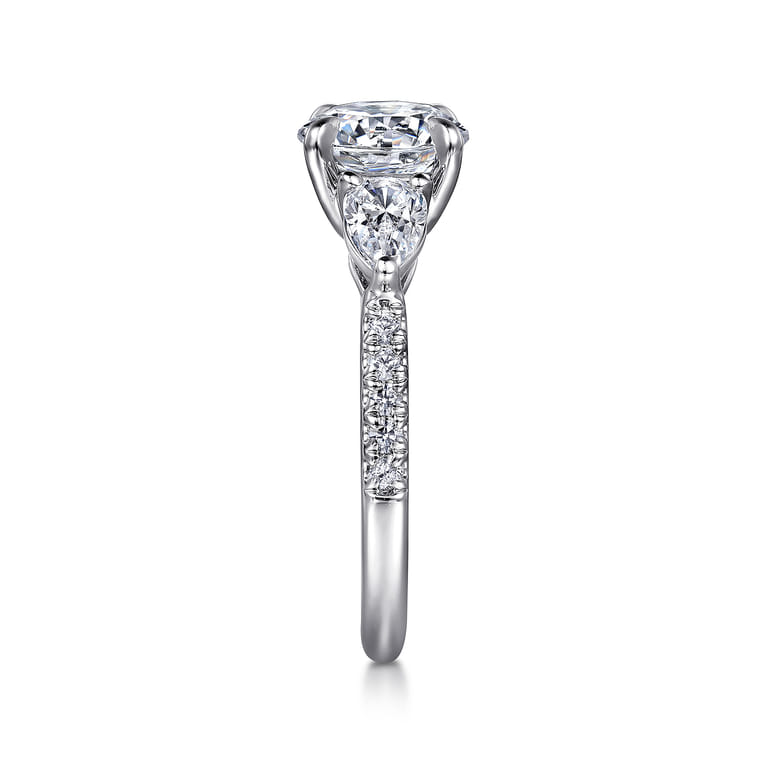 Renay - 14K White Gold Round Three Stone Diamond Engagement Ring - 0.75 ct - Shot 5