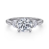 Abbi - 14K White Gold Round Three Stone Diamond Engagement Ring - 0.55 ct