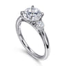 Abbi - 14K White Gold Round Three Stone Diamond Engagement Ring - 0.55 ct