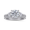 Abbi - 14K White Gold Round Three Stone Diamond Engagement Ring - 0.55 ct