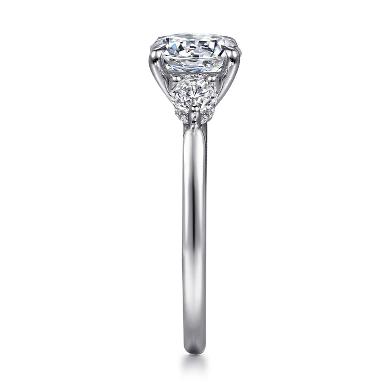 Abbi - 14K White Gold Round Three Stone Diamond Engagement Ring - 0.55 ct - Shot 5