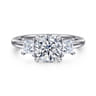 Antonia - 14K White Gold Round Three Stone Diamond Engagement Ring - 0.5 ct