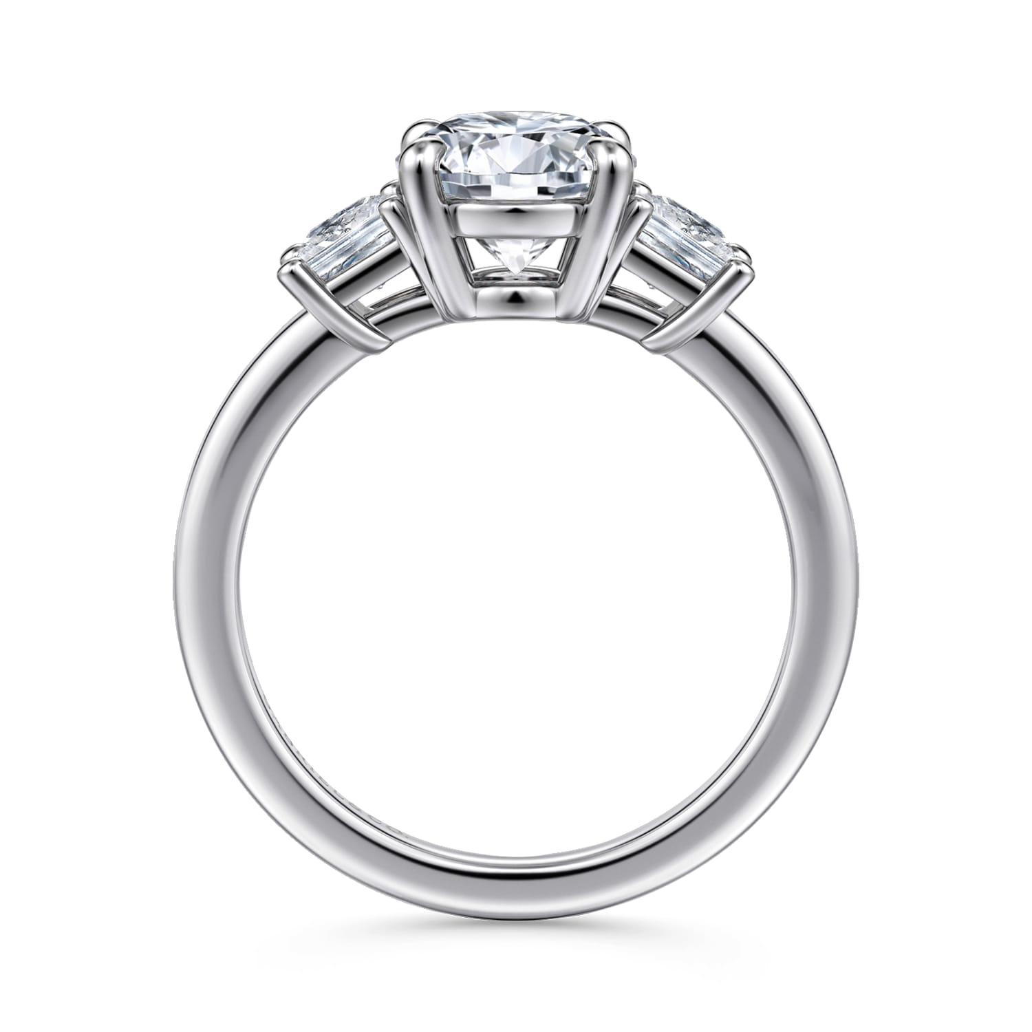 Antonia - 14K White Gold Round Three Stone Diamond Engagement Ring - 0.5 ct - Shot 2