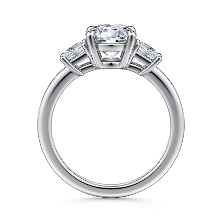 Antonia - 14K White Gold Round Three Stone Diamond Engagement Ring - 0.5 ct - Shot 2