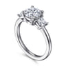 Antonia - 14K White Gold Round Three Stone Diamond Engagement Ring - 0.5 ct