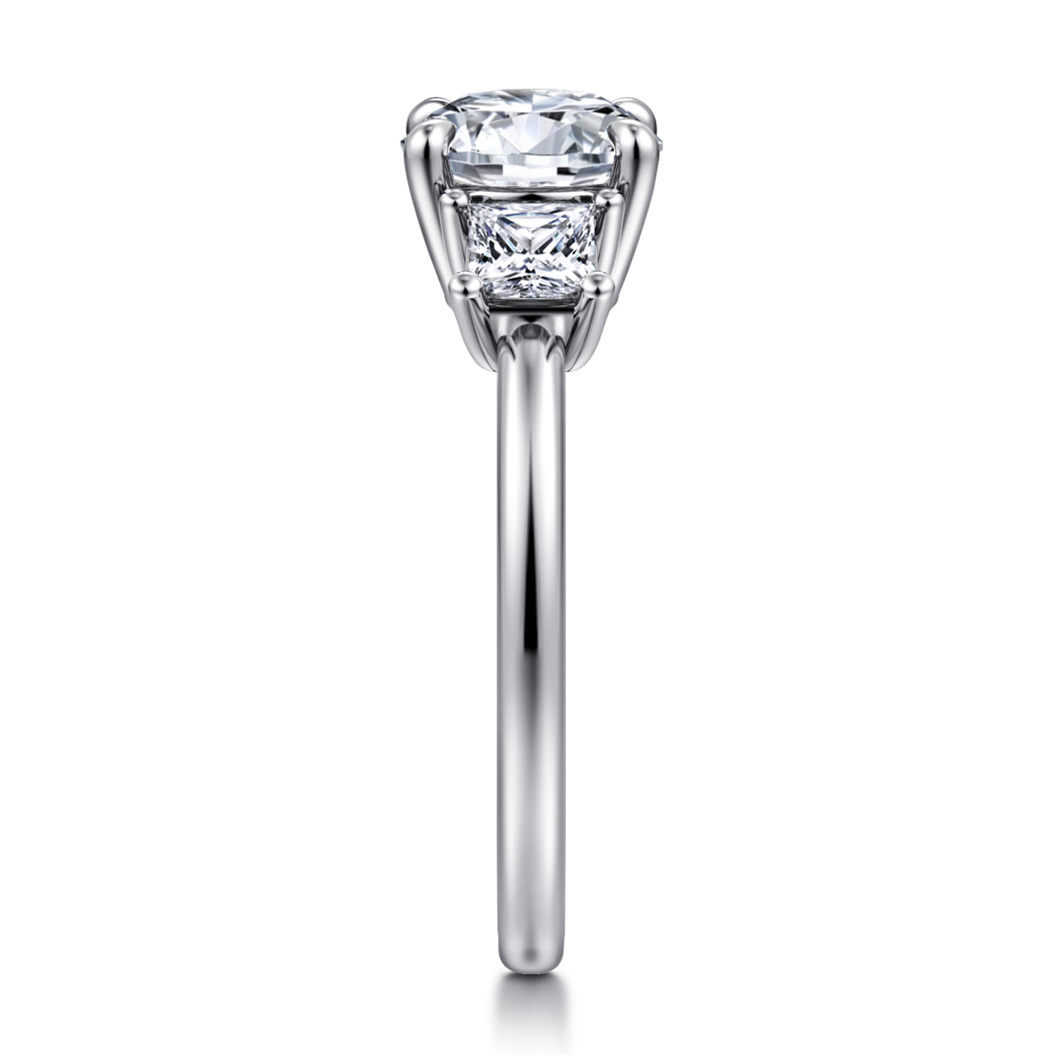 Antonia - 14K White Gold Round Three Stone Diamond Engagement Ring - 0.5 ct - Shot 4