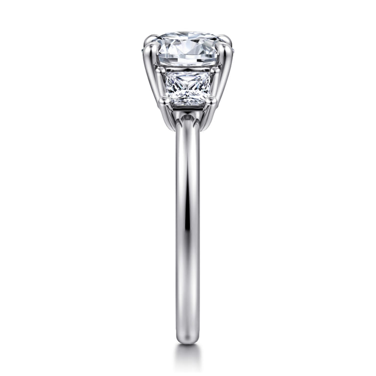Antonia - 14K White Gold Round Three Stone Diamond Engagement Ring - 0.5 ct - Shot 4