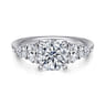 Estefani - 14K White Gold Round Diamond Engagement Ring - 0.8 ct
