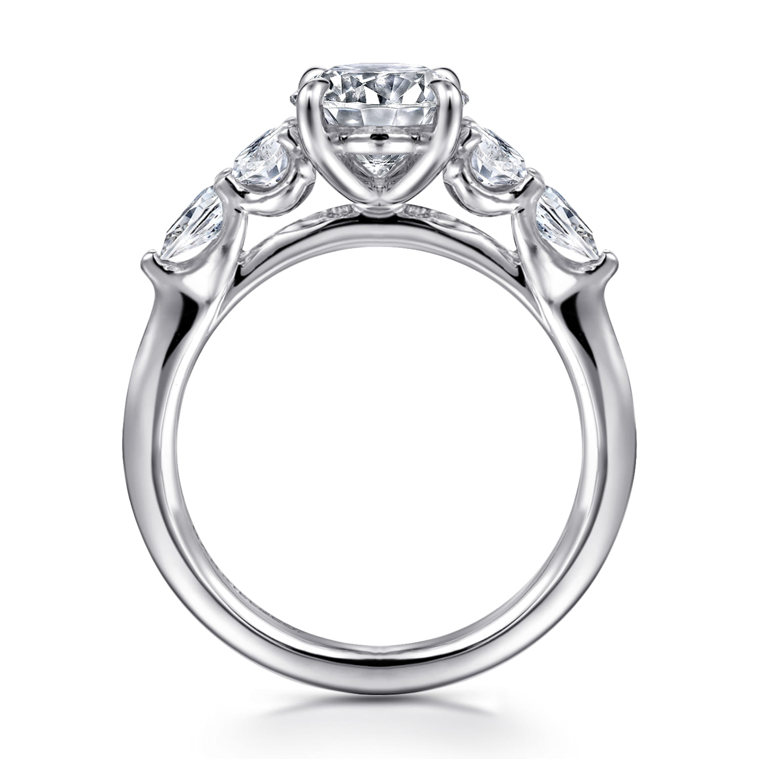 Estefani - 14K White Gold Round Diamond Engagement Ring - 0.8 ct - Shot 2