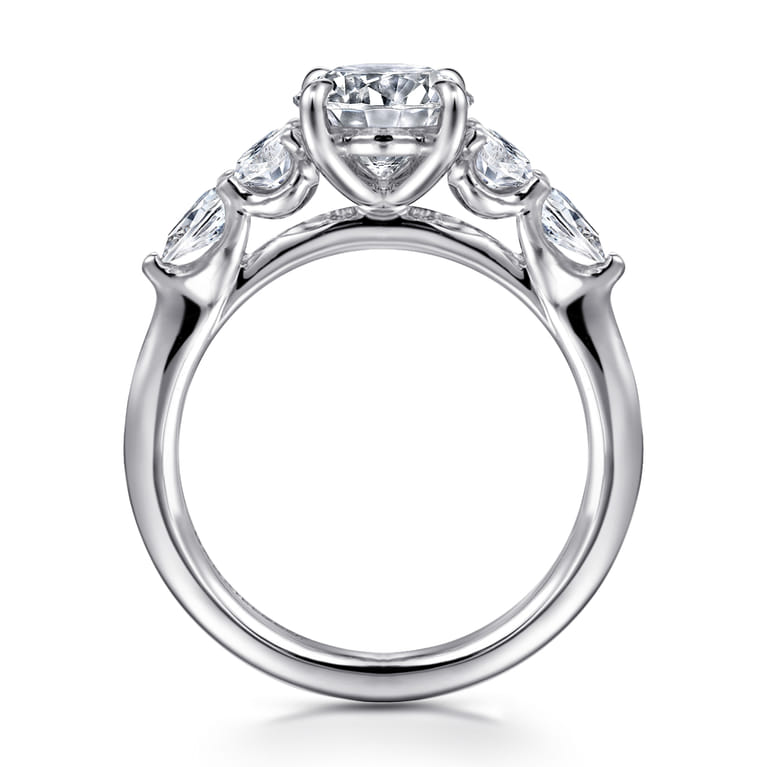 Estefani - 14K White Gold Round Diamond Engagement Ring - 0.8 ct - Shot 2