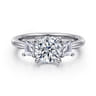 Stephi - 14K White Gold Round Three Stone Diamond Engagement Ring - 0.5 ct