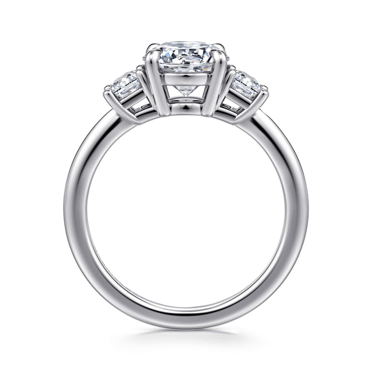 Stephi - 14K White Gold Round Three Stone Diamond Engagement Ring - 0.5 ct - Shot 2