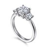 Stephi - 14K White Gold Round Three Stone Diamond Engagement Ring - 0.5 ct