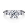 Louann - 14K White Gold Round Three Stone Diamond Engagement Ring - 0.3 ct