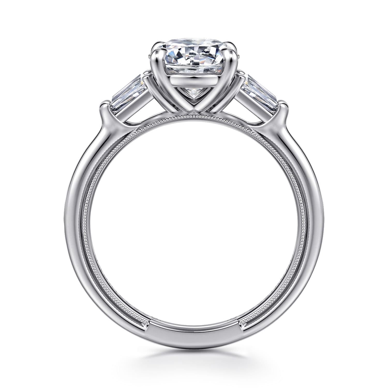 Louann - 14K White Gold Round Three Stone Diamond Engagement Ring - 0.3 ct - Shot 2
