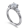 Louann - 14K White Gold Round Three Stone Diamond Engagement Ring - 0.3 ct