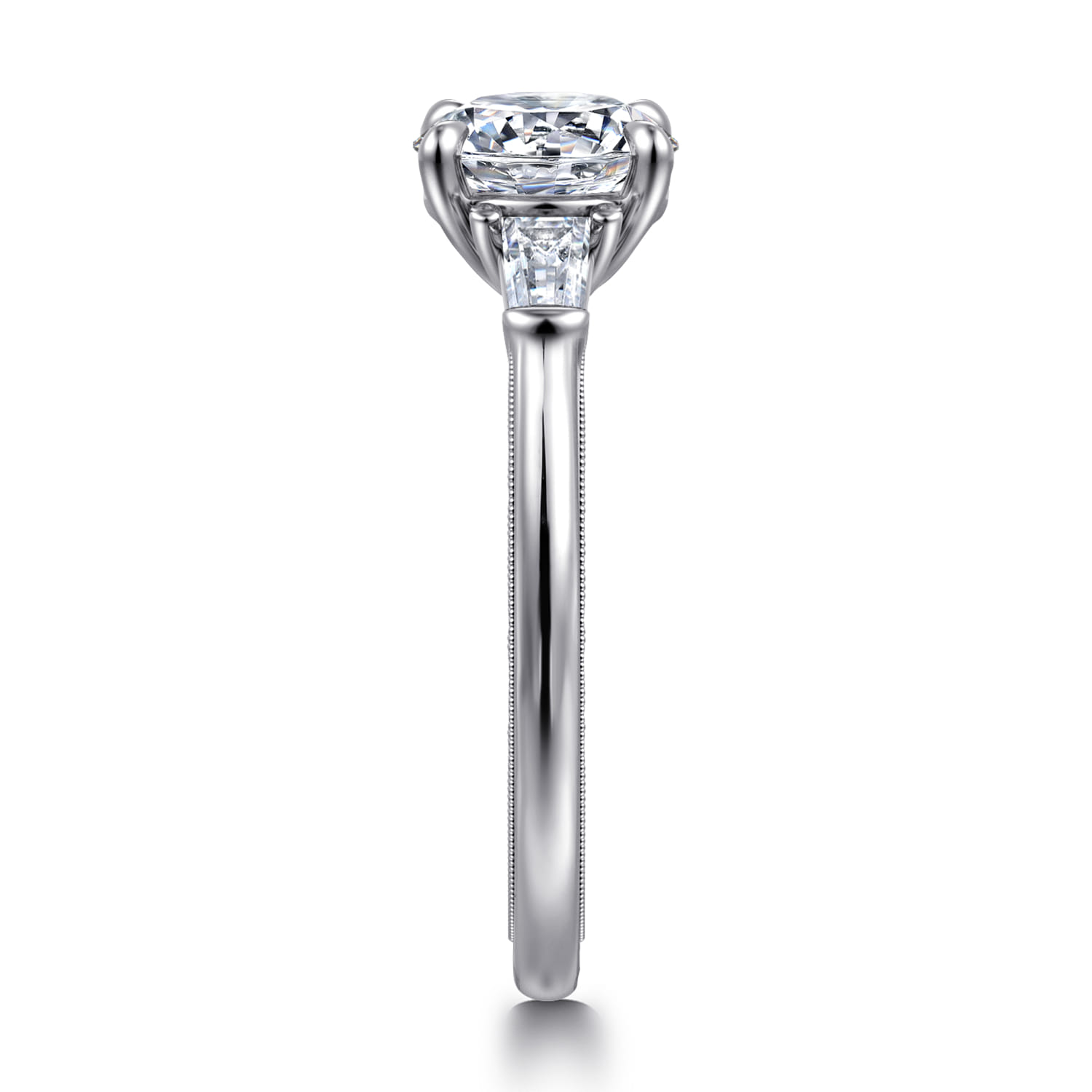 Louann - 14K White Gold Round Three Stone Diamond Engagement Ring - 0.3 ct - Shot 4