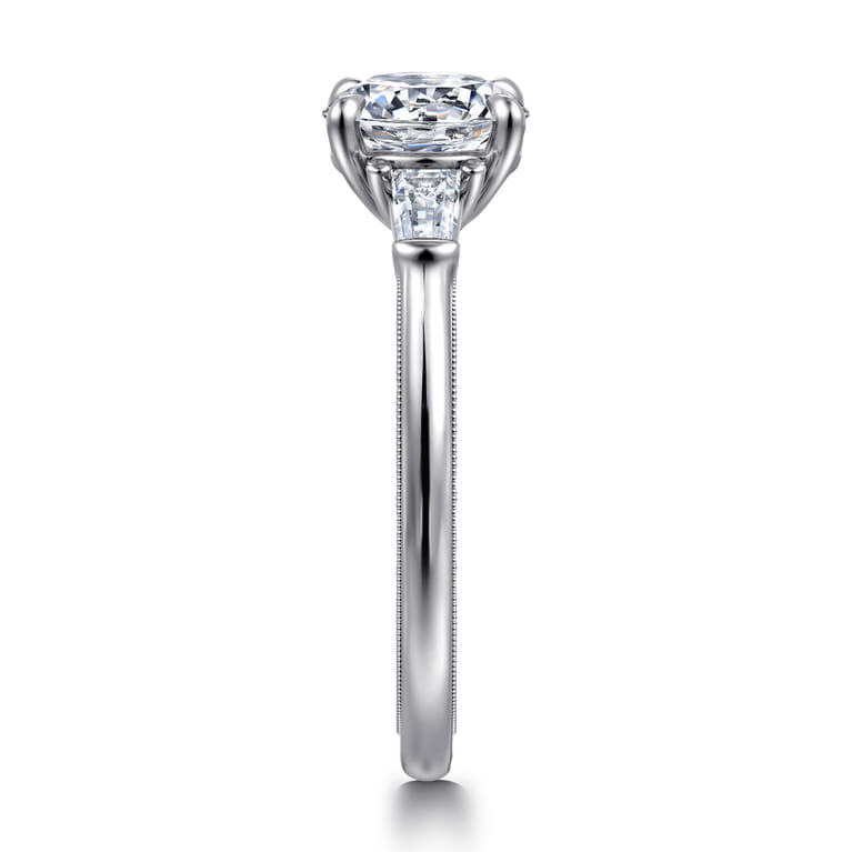Louann - 14K White Gold Round Three Stone Diamond Engagement Ring - 0.3 ct - Shot 4