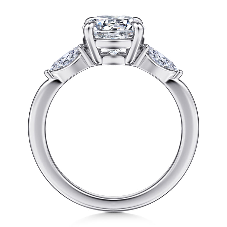 Dela - 14K White Gold Round Three Stone Diamond Engagement Ring - 0.25 ct - Shot 2