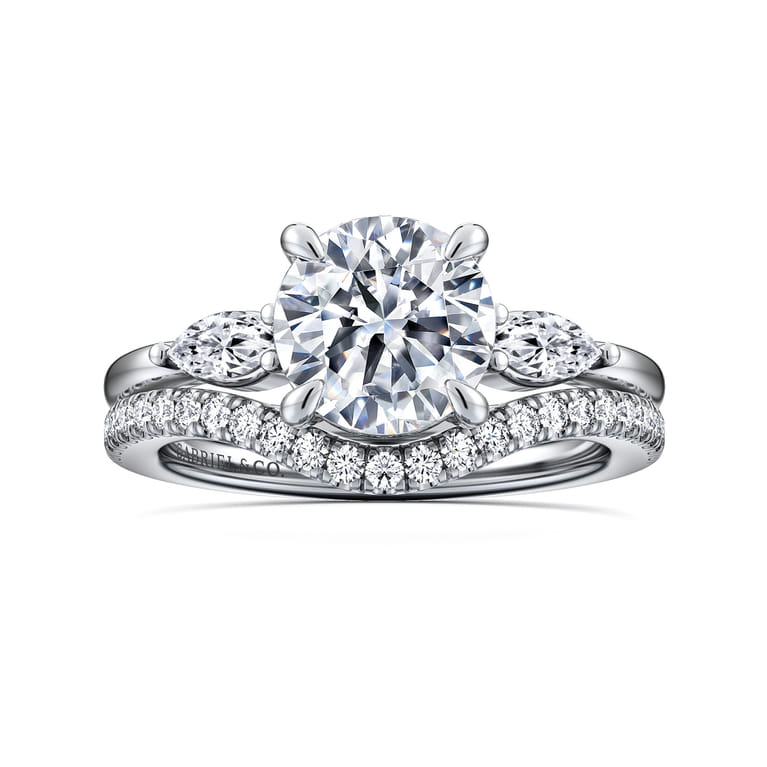 Dela - 14K White Gold Round Three Stone Diamond Engagement Ring - 0.25 ct - Shot 4