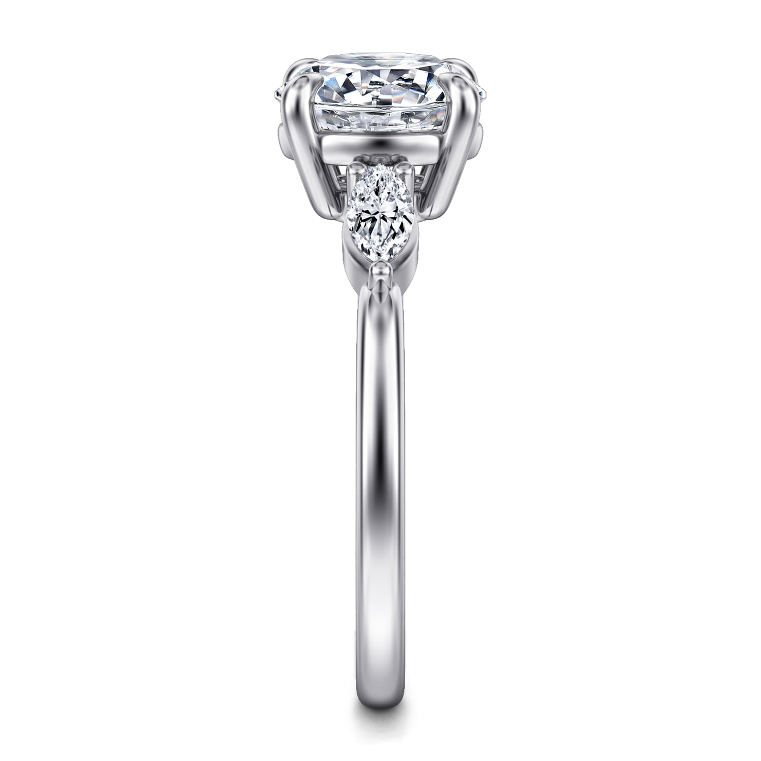 Dela - 14K White Gold Round Three Stone Diamond Engagement Ring - 0.25 ct - Shot 5