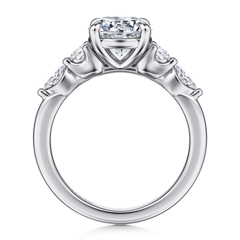 Cian - 14K White Gold Round Five Stone Diamond Engagement Ring - 0.4 ct - Shot 2