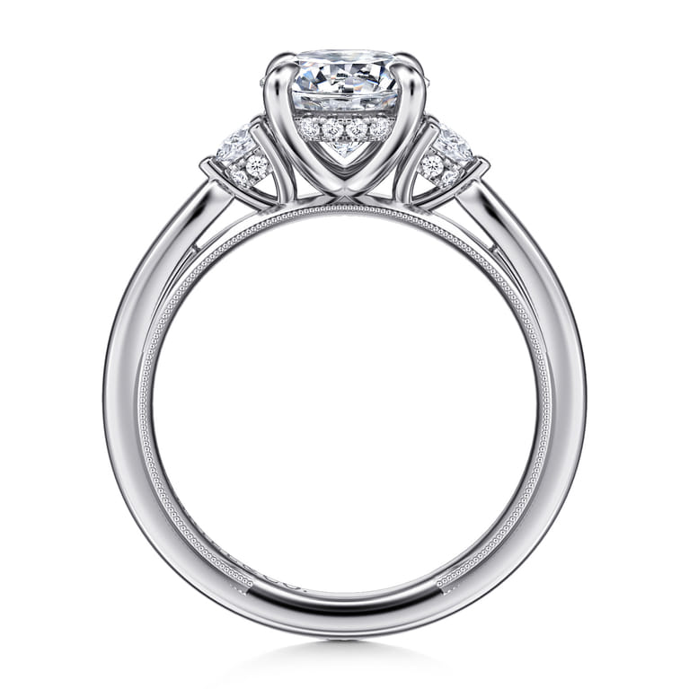 Abbi - 14K White Gold Round Three Stone Diamond Engagement Ring - 0.25 ct - Shot 2