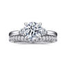 Abbi - 14K White Gold Round Three Stone Diamond Engagement Ring - 0.25 ct
