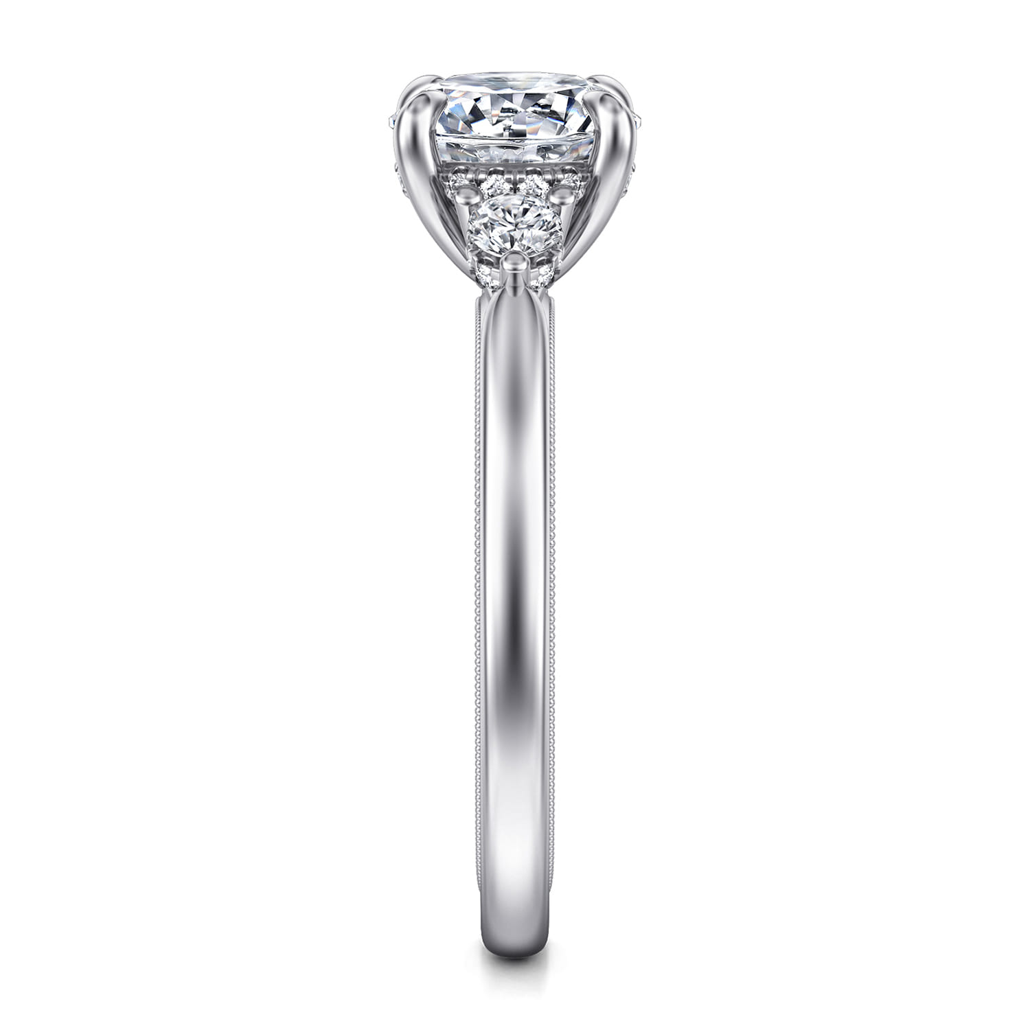 Abbi - 14K White Gold Round Three Stone Diamond Engagement Ring - 0.25 ct - Shot 5