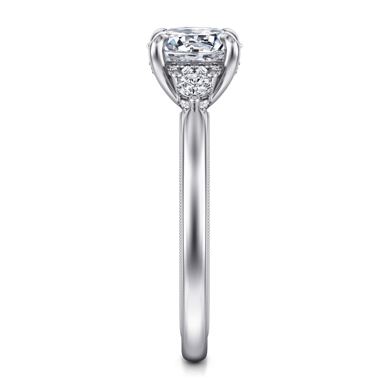 Abbi - 14K White Gold Round Three Stone Diamond Engagement Ring - 0.25 ct - Shot 5
