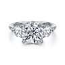 Abbi - 14K White Gold Round Three Stone Diamond Engagement Ring - 1.02 ct