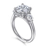 Abbi - 14K White Gold Round Three Stone Diamond Engagement Ring - 1.02 ct