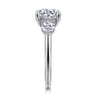 Abbi - 14K White Gold Round Three Stone Diamond Engagement Ring - 1.02 ct
