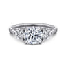 Abbi - 14K White Gold Round Three Stone Diamond Engagement Ring - 1 ct