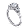 Abbi - 14K White Gold Round Three Stone Diamond Engagement Ring - 1 ct